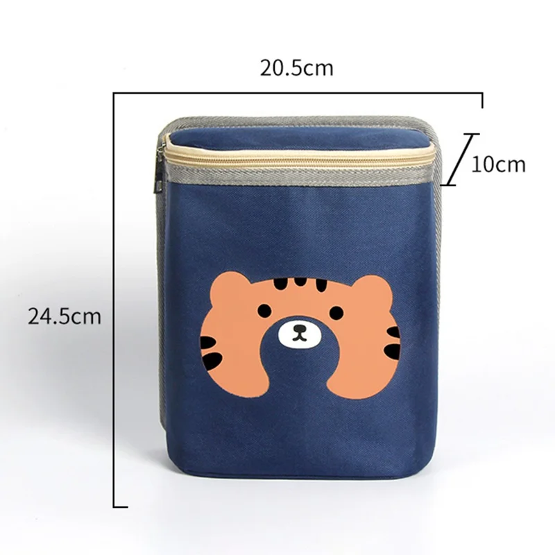 9706 Car Seat Back Hanging Bag Car Holder Thermal Bag Storage Box Organizer for Snack, Bottle - Navy Blue