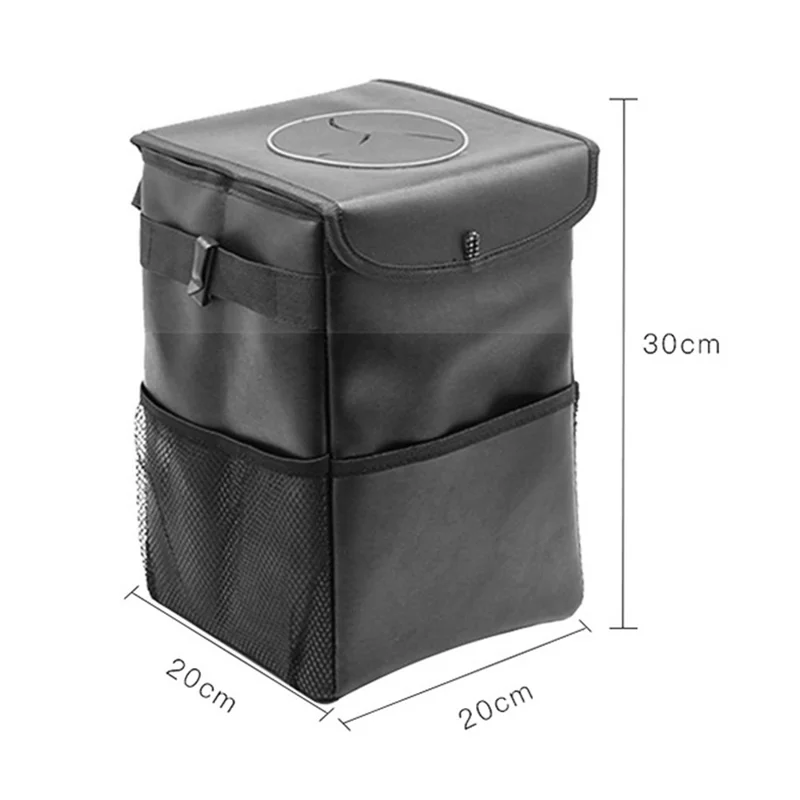 9731 Car Back Seat Headrest Trash Bag Thermal Insulation Garbage Bin with Storage Pockets, Size L: 30*20*20cm