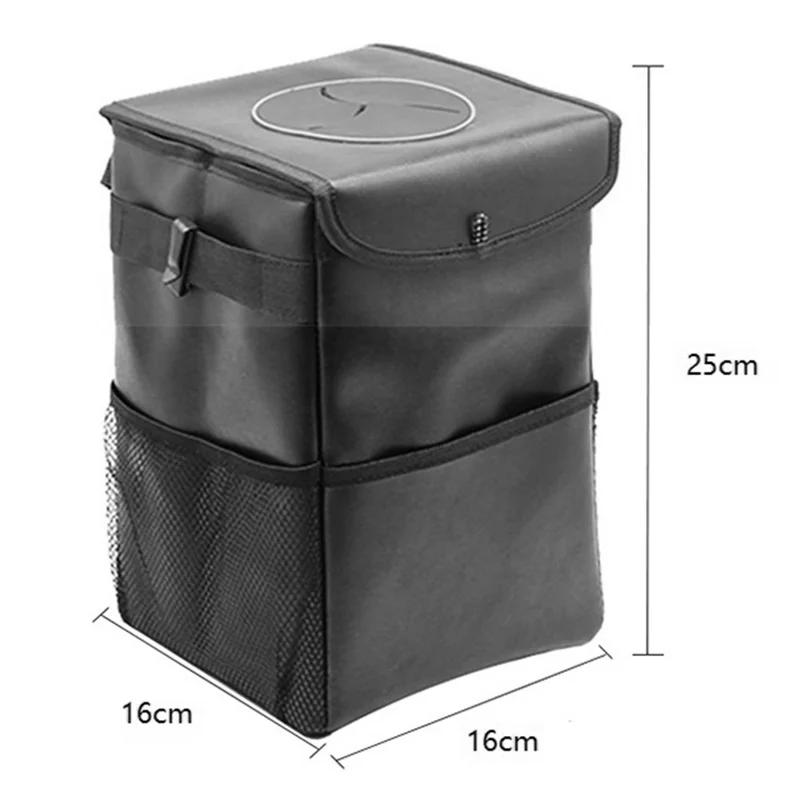 9731 Thermal Insulation Car Back Seat Headrest Waterproof Trash Bag with Storage Pockets, Size S: 25*16*16cm