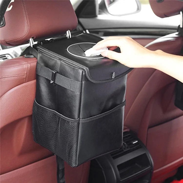 9731 Thermal Insulation Car Back Seat Headrest Waterproof Trash Bag with Storage Pockets, Size S: 25*16*16cm