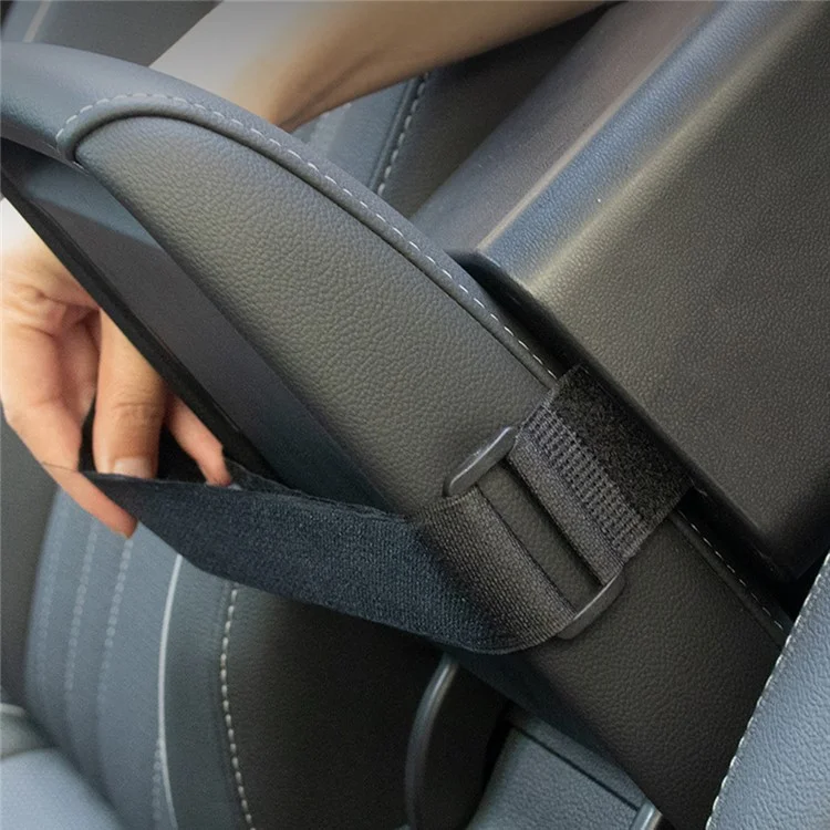 9713A Car Armrest Box Mounted ABS Storage Box Tissue Paper Phone Organizer with 2 Cup Holder - Black