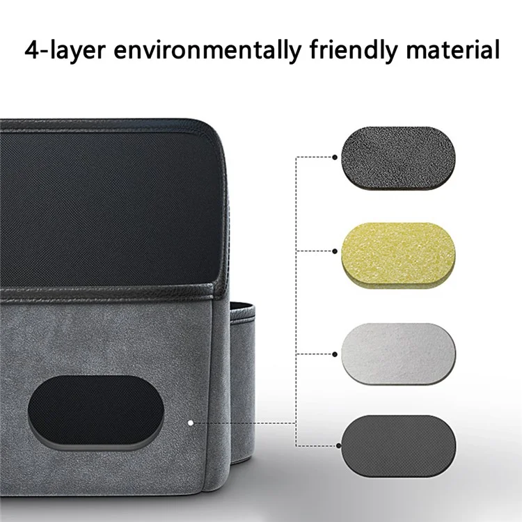 AUTOCOLOR Organisateur de siège central de voiture Sac de rangement central pour voiture Sac à main Porte-bouteille d'eau - Noir / Gris