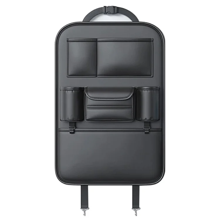 AUTOCOLOR Waterproof Leather Car Seat Back Storage Bag Tissue Cup Holder Organizer with Hook