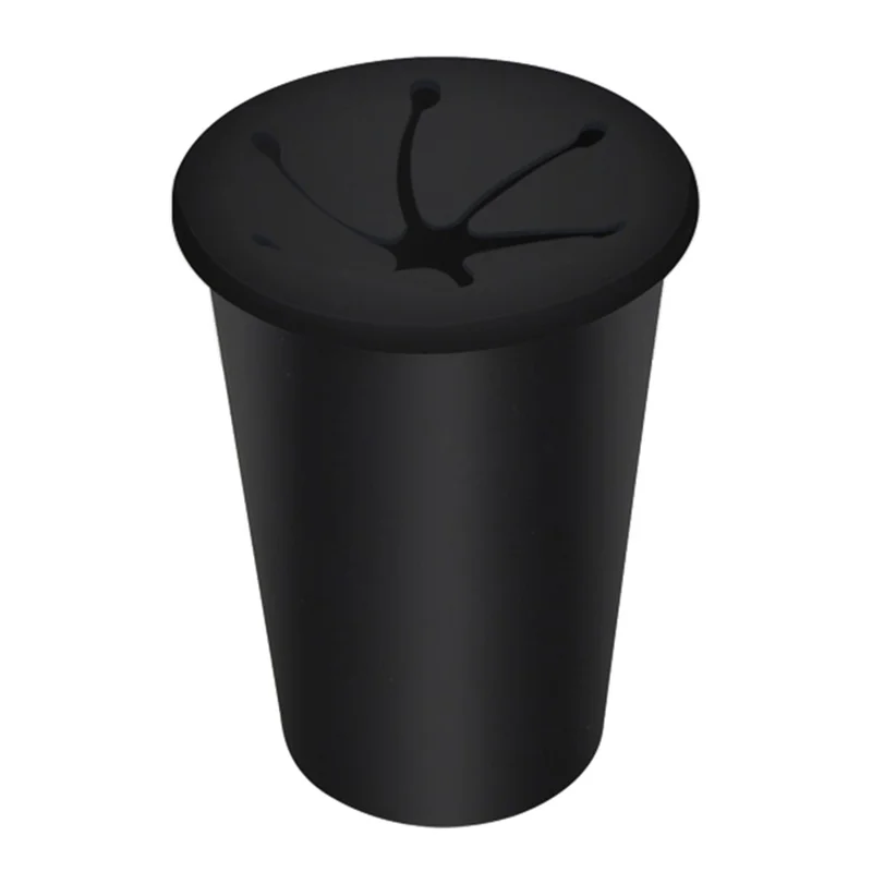 Car Trash Can Garbage Holder Vehicle Door Cup Holder Seat Back Silicone Trash Bin Dustbin - Black