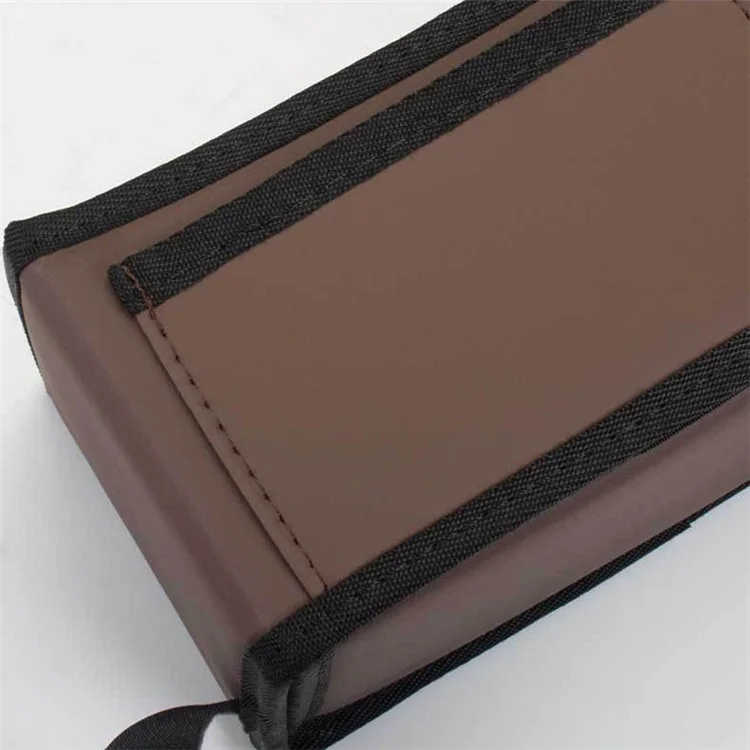 Organisateur multifonction d'intérieur automobile en cuir synthétique PU, boîte de rangement d'accoudoir de voiture, porte-gobelet, porte-tissus - Rouge
