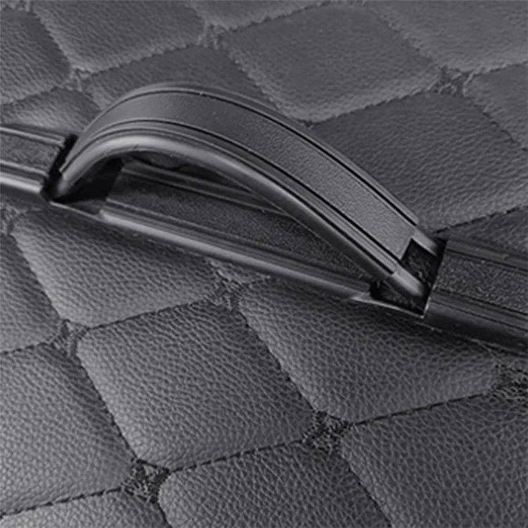 Car Trunk Organizer Box PU Leather Large Capacity Auto Multiuse Tools Storage Bag, Size S