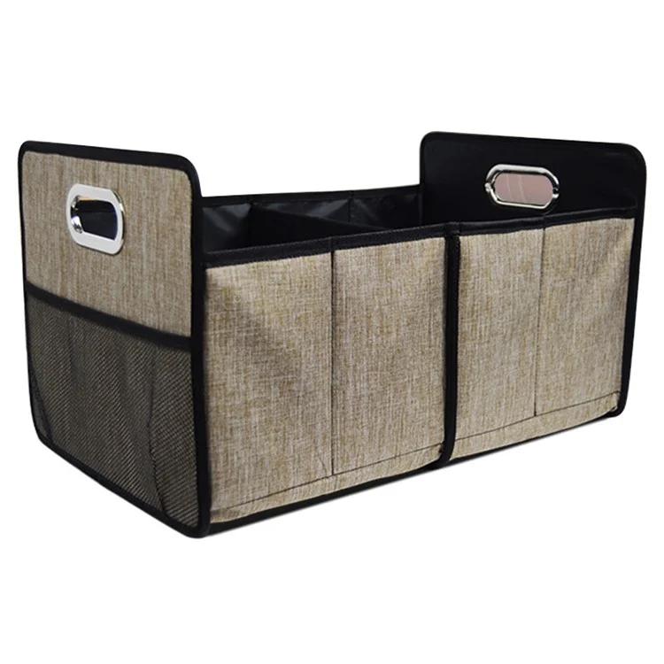 Caja de Almacenamiento para Maletero de Coche Portátil Organizador Plegable de Tela Oxford Contenedor de Diversos Artículos - 300D Cationic Khaki