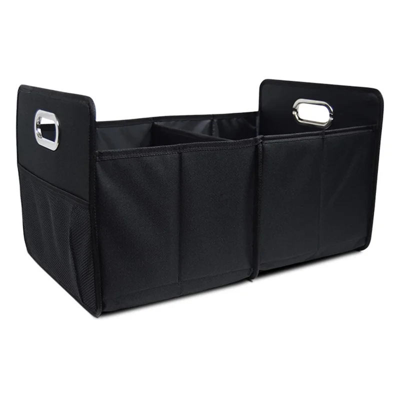 Portable Car Trunk Storage Box Foldable Organizer Oxford Cloth Sundries Container - 600D Black