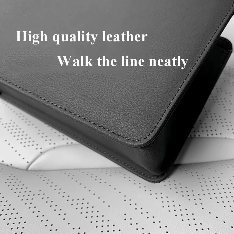 DGNSNH-01 Car Trash Holder Storage Box Vehicle Door Seat Back Hanging Leather Trash Bin - Wine Red