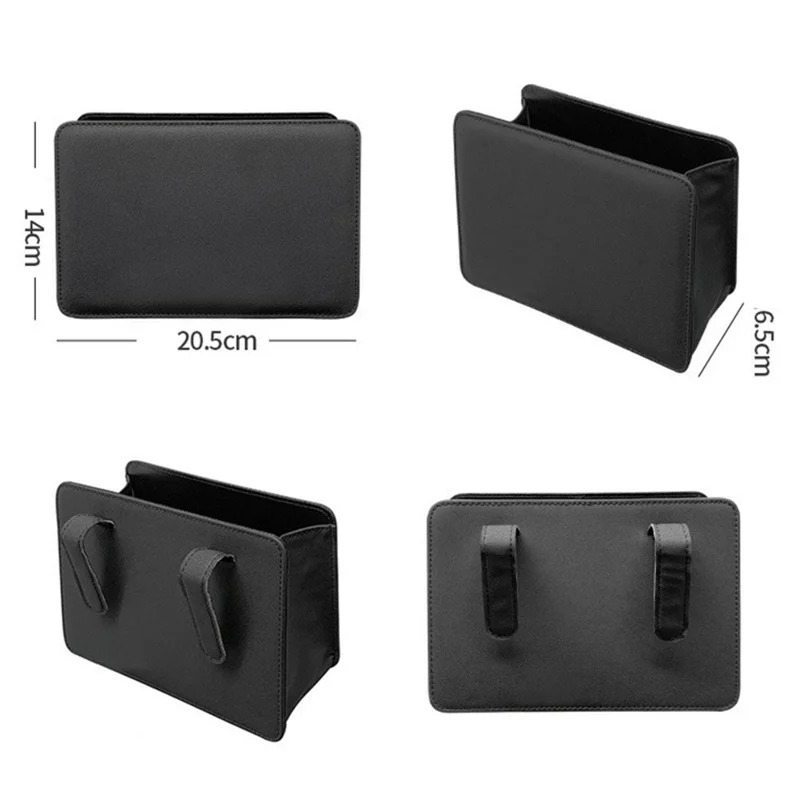 DGNSNH-01 Car Trash Holder Storage Box Vehicle Door Seat Back Hanging Leather Trash Bin - Wine Red