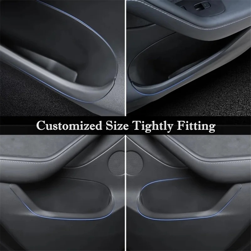 TSL1082 2Pcs For Tesla Model 3 Car Door Container TPE Interior Storage Box - Back Door
