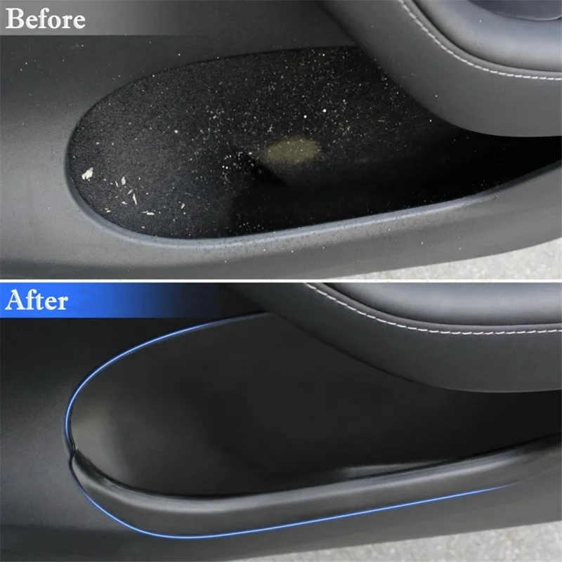 TSL1082 2Pcs For Tesla Model 3 Car Door Container TPE Interior Storage Box - Back Door