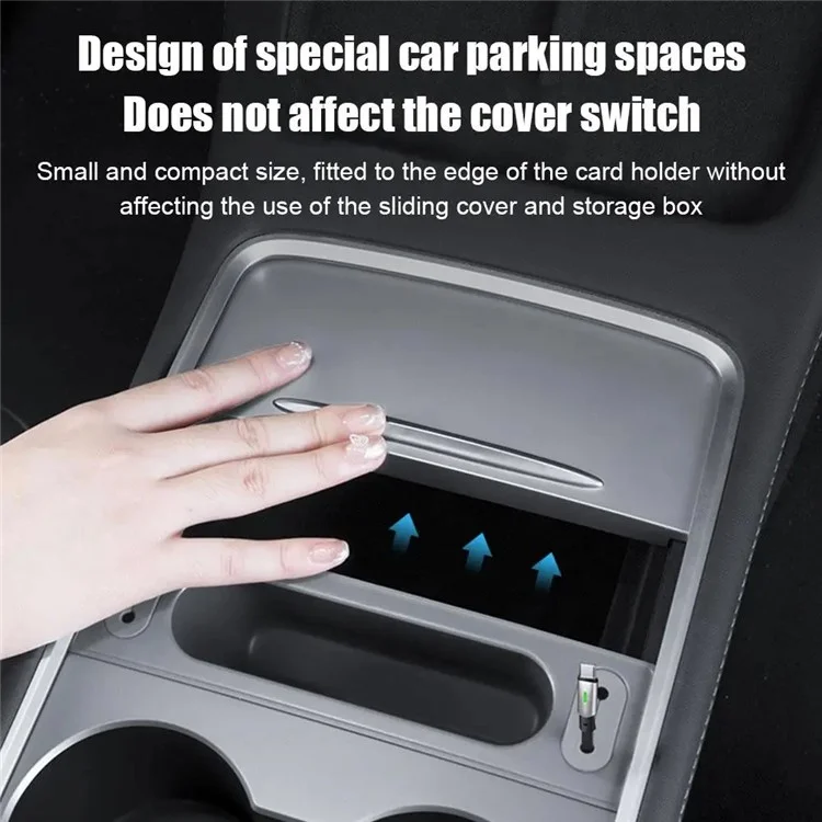TSL988 Pour Tesla Mode 3 / Y Center Console Data Cable Cell Phone Storage Box
