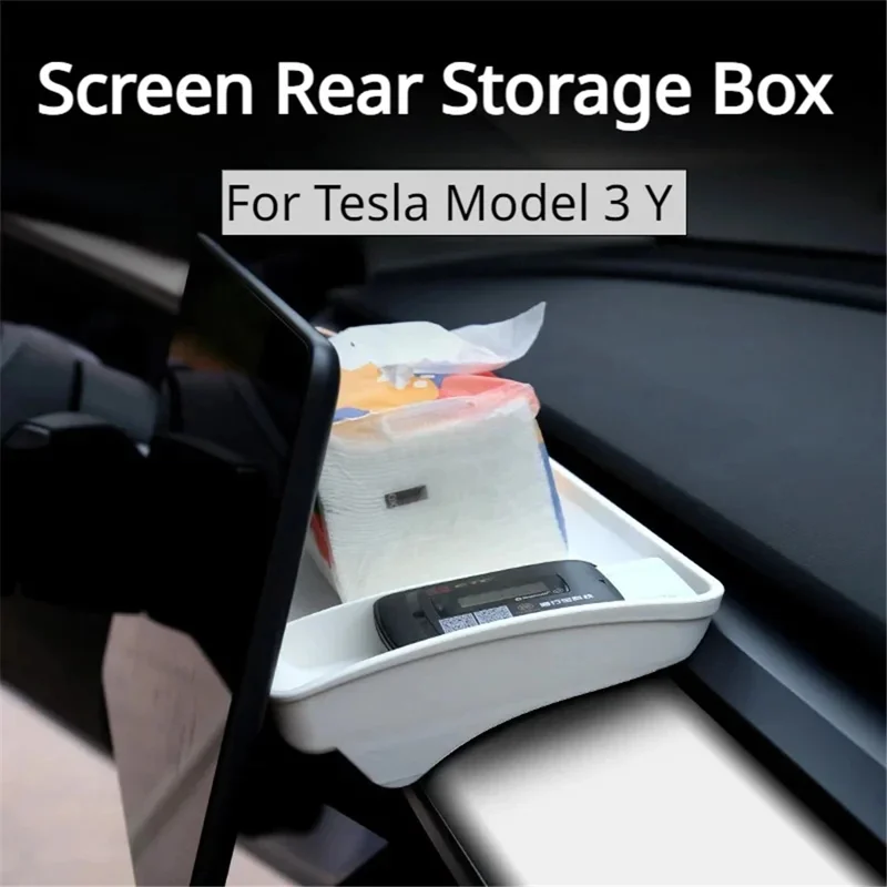 TSL248 For Model Y / 3 TPE Box Car Behind Screen ETC Storage Tray - Black