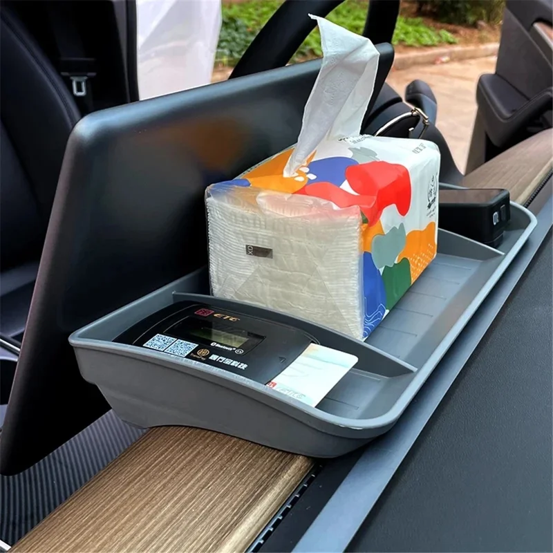 TSL248 For Model Y / 3 TPE Box Car Behind Screen ETC Storage Tray - Black