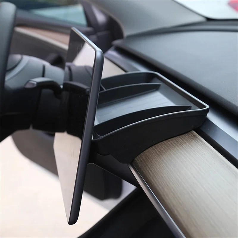 TSL248 For Model Y / 3 TPE Box Car Behind Screen ETC Storage Tray - Black