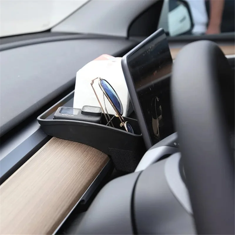 TSL248 For Model Y / 3 TPE Box Car Behind Screen ETC Storage Tray - Black