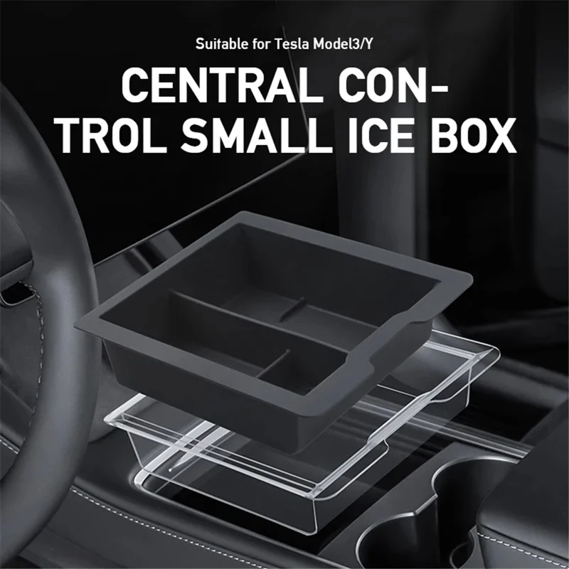 ALZH005 2Pcs / Set For Model Y / 3 Car Center Console Storage Box - Pink / Front / No Baffle