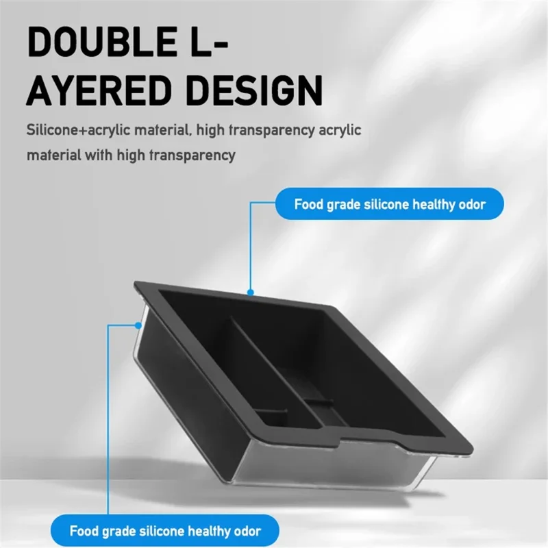 ALZH005 2Pcs / Set For Model Y / 3 Car Center Console Storage Box - Pink / Front / No Baffle