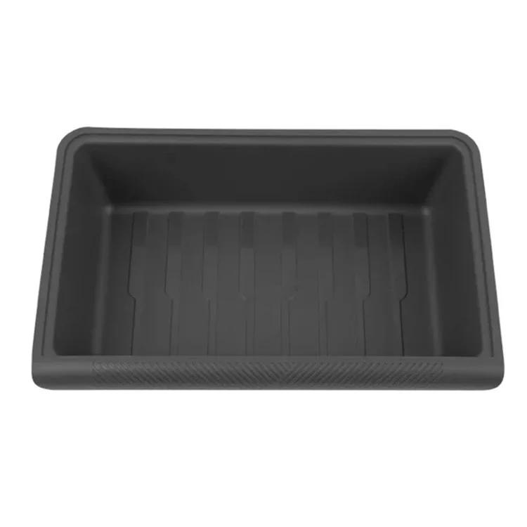 TSL521 For Tesla Model Y Under Seat Drawer TPE Hidden Storage Box, No Lid - Black