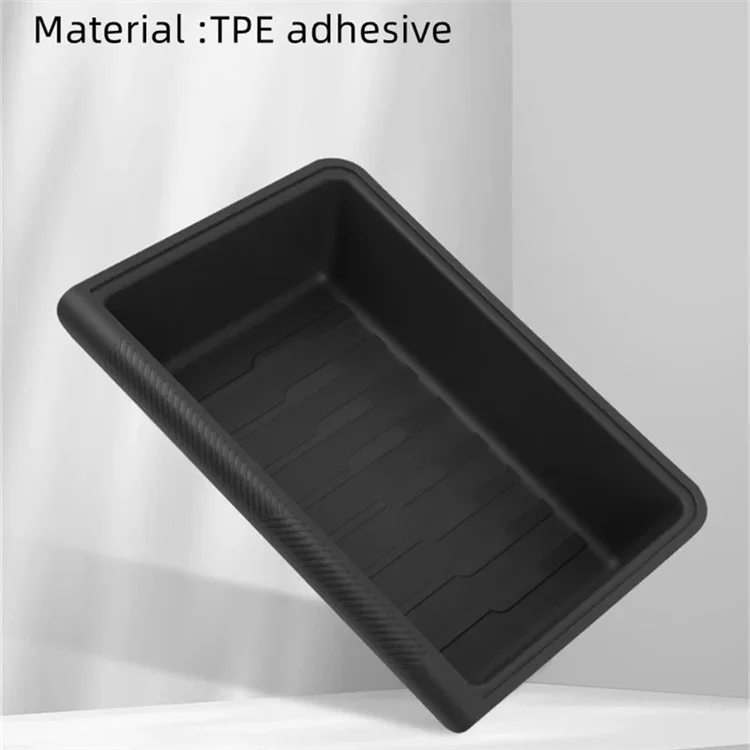 TSL521 For Tesla Model Y Under Seat Drawer TPE Hidden Storage Box, No Lid - Black