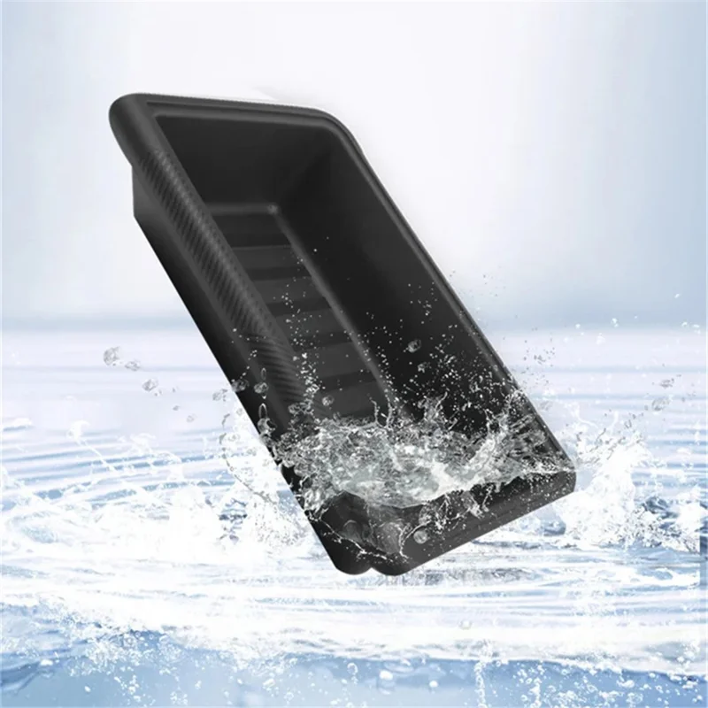 TSL521 For Tesla Model Y TPE+ABS Storage Box with Lid Under Seat Drawer - Grey