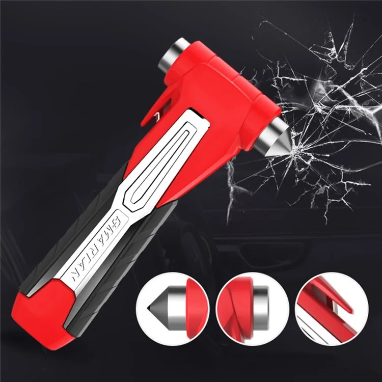 Smarlan CS-B07 Tungsten Steel Safety Hammer Escape de la Herramienta de Escape de la Ventana de la Ventana - Rojo