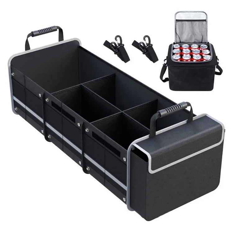 YF-1987 600D Oxford Cloth Foldable Car Trunk Storage Box with Cooler Bag, 90*35*30см