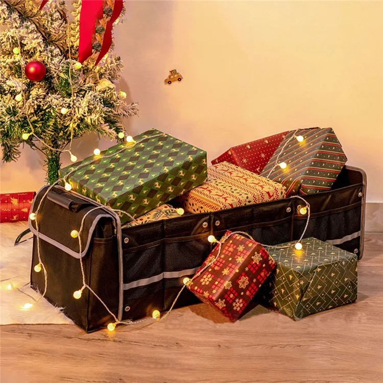 YF-1987 600D Oxford Cloth Foldable Car Trunk Storage Box with Cooler Bag, 90*35*30см