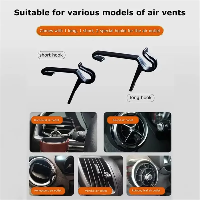 Car Air Vent Pouch Leather Storage Bag Vehicle Organizer - Black