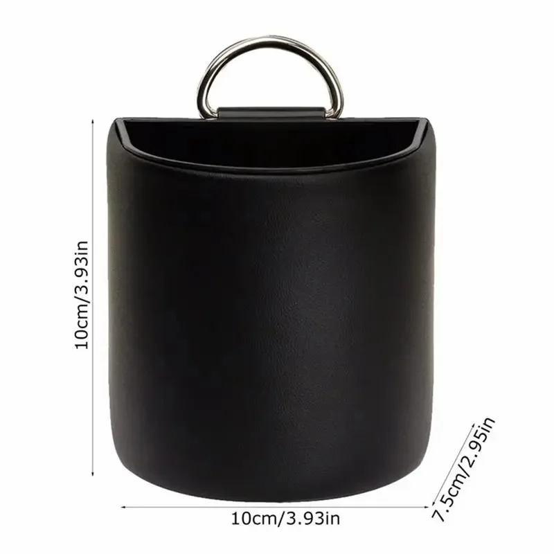 Car Air Vent Pouch Leather Storage Bag Vehicle Organizer - Black