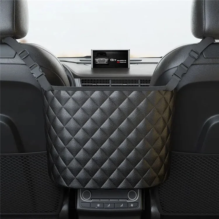 5246 PU Leather Handbag Holder Seat Back Organizer Bag Between Car Seats, Size L