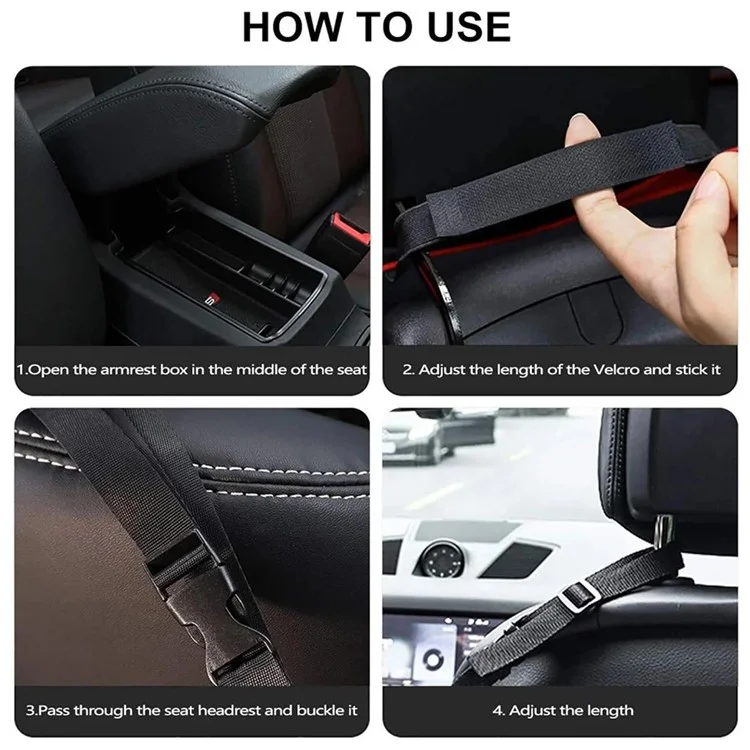 5246 PU Leather Handbag Holder Seat Back Organizer Bag Between Car Seats, Size L