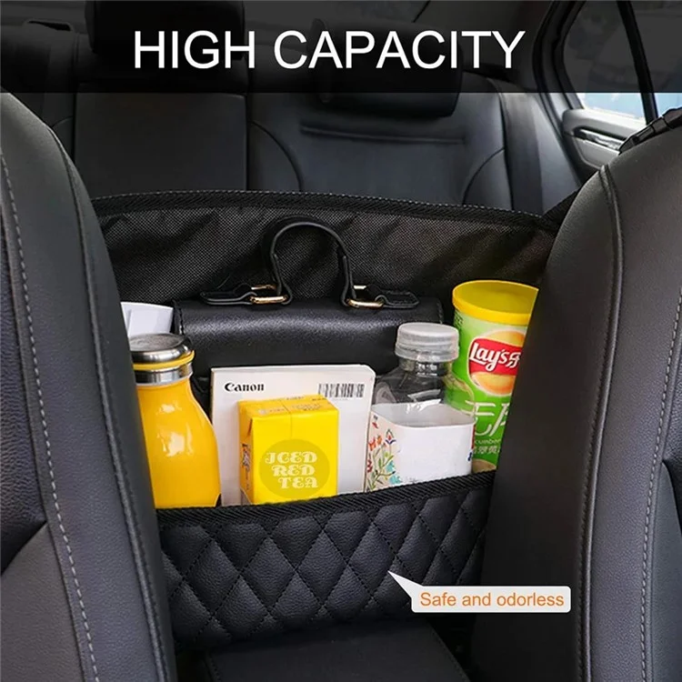 5246 PU Leather Handbag Holder Seat Back Organizer Bag Between Car Seats, Size L