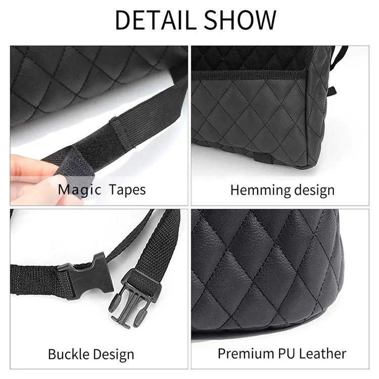 5246 PU Leather Handbag Holder Seat Back Organizer Bag Between Car Seats, Size L