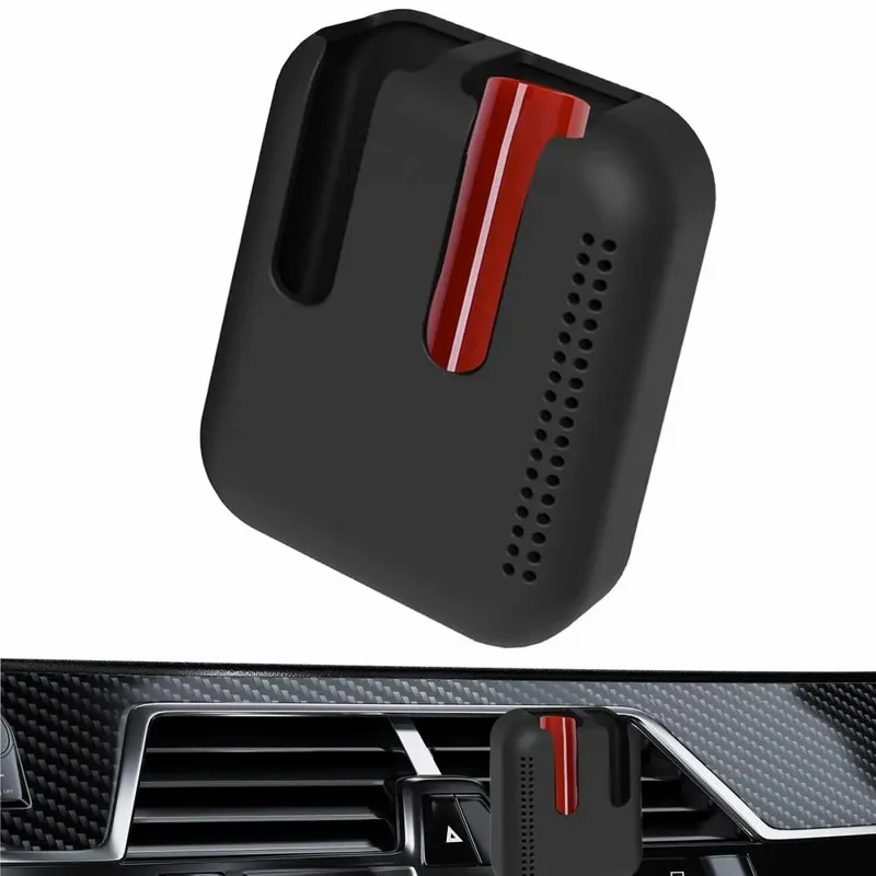 Car Air Vent Silicone Lip Balm Holder Space Saving Storage Box - Black