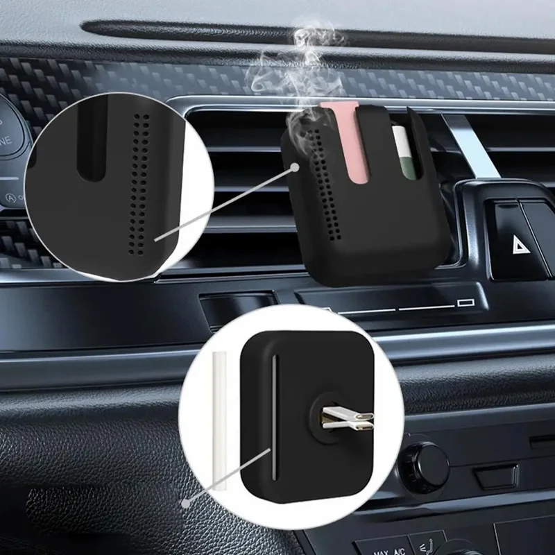 Car Air Vent Silicone Lip Balm Holder Space Saving Storage Box - Black