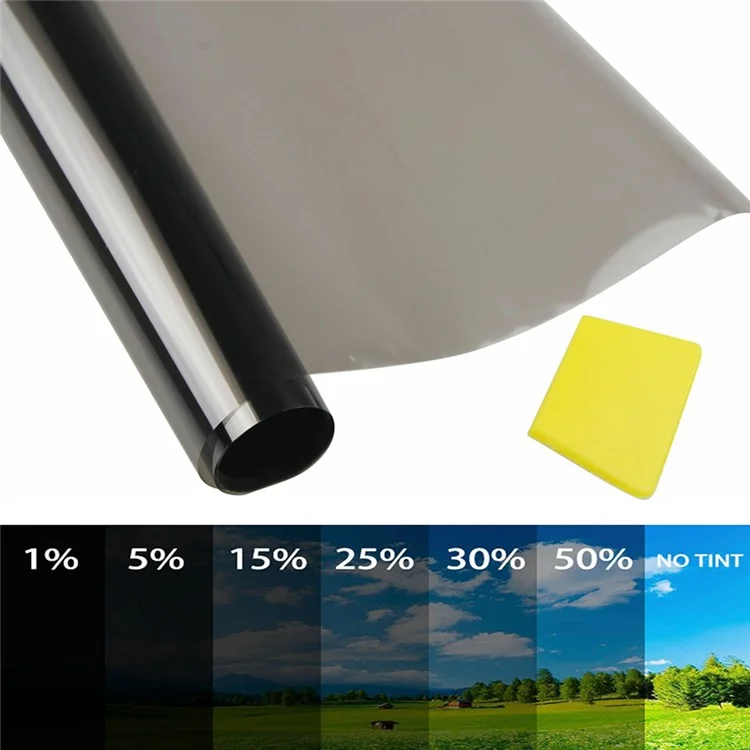 Pellicola Tinta per Finestra Auto Protezione Solare Pellicola di Tinteggiatura Veicolare, 50cmx3m - 1 Percento 