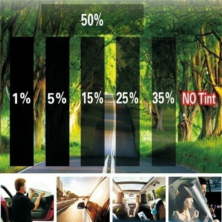 Pellicola Tinta per Finestra Auto Protezione Solare Pellicola di Tinteggiatura Veicolare, 50cmx3m - 1 Percento 