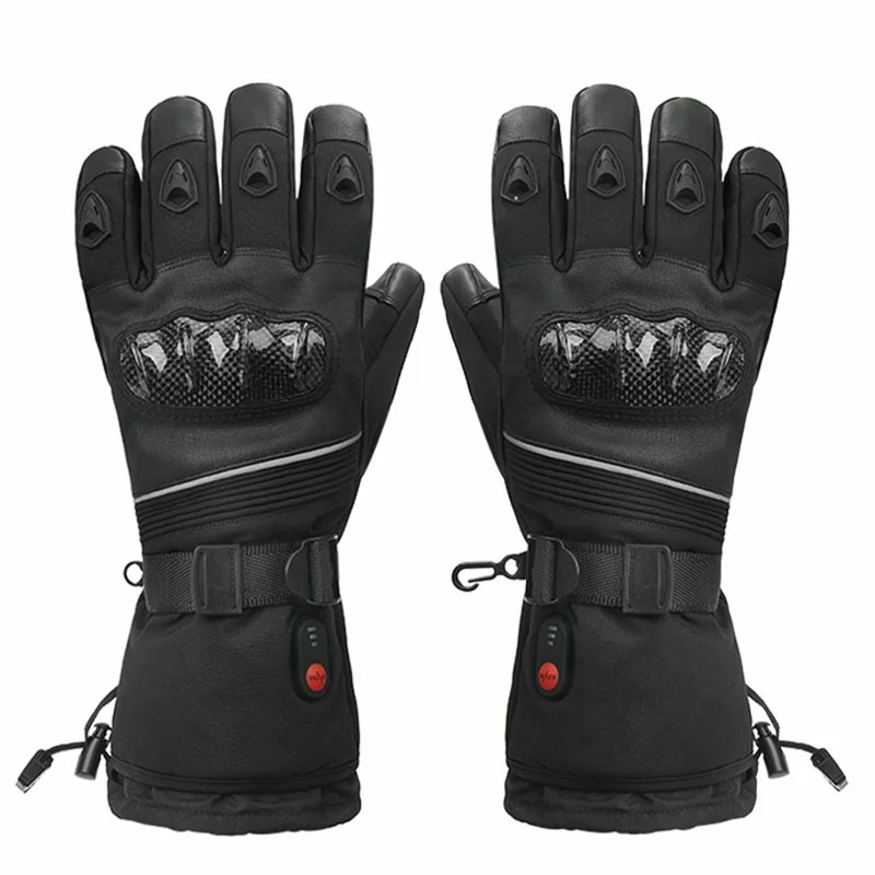 Electric Heated Gloves with 2x 4000mAh Battery Touch Screen Winter Thermal Fleece Lined Mittens