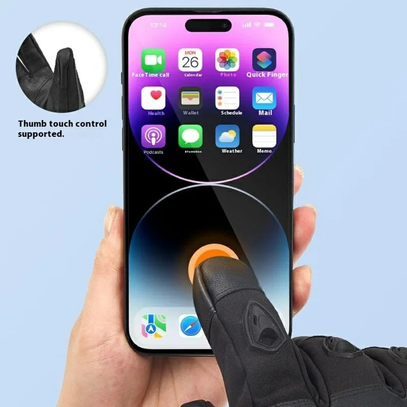 Electric Heated Gloves with 2x 5000mAh Battery Touch Screen Winter Thermal Fleece Lined Mittens