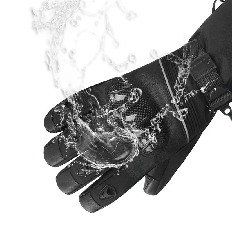 Electric Heated Gloves with 2x 6000mAh Battery Touch Screen Winter Thermal Fleece Lined Mittens