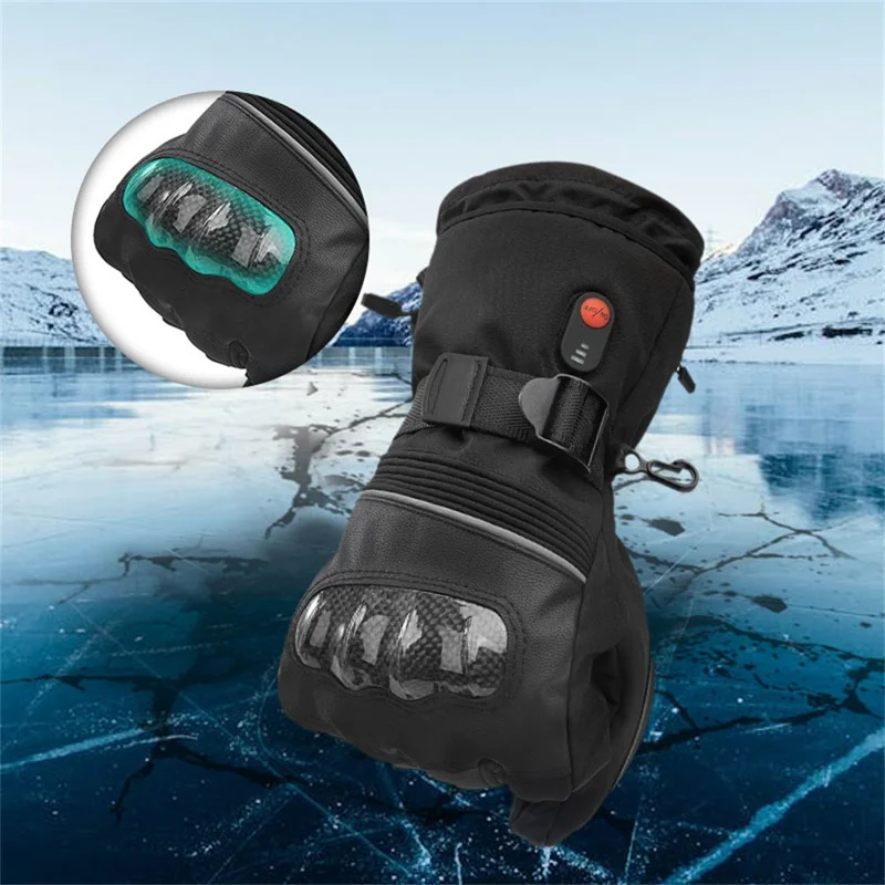 Electric Heated Gloves with 2x 6000mAh Battery Touch Screen Winter Thermal Fleece Lined Mittens
