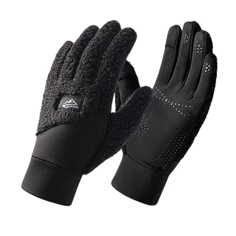 GOLOVEJOY DY54 Winter Warm Gloves Cycling Thickened Thermal Gloves Windproof Support Touchscreen - Black / M