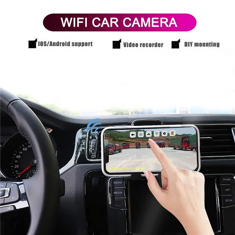 WCA101 WiFi Wireless Dash Cam HD Car Truck Reversing Camera IR Night Vision Rear View Car Parking Camera