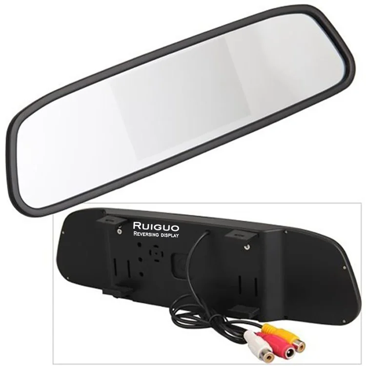 RG-205 Car Rear View Mirror Display 4.3'' Truck Rearview Mirror Screen with Waterproof 12-LED Kamera