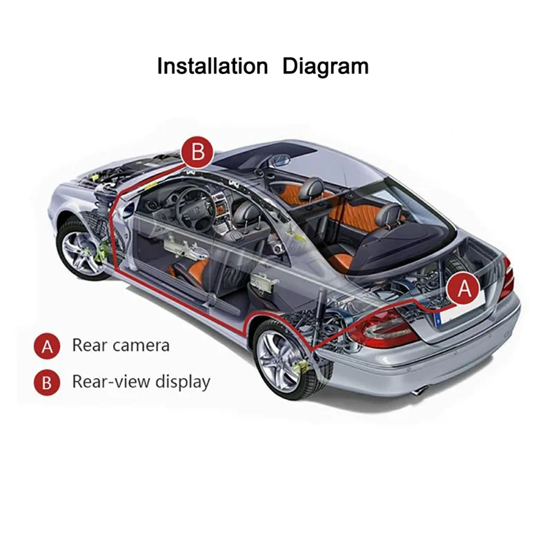 RG-203 4.3'' Car Rearview Mirror Display Screen Rear View Mirror with HD 4-LED Camera