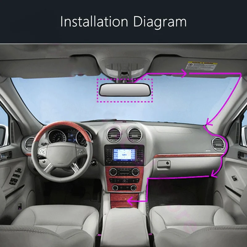 RG-203 4.3'' Car Rearview Mirror Display Screen Rear View Mirror with HD 4-LED Camera