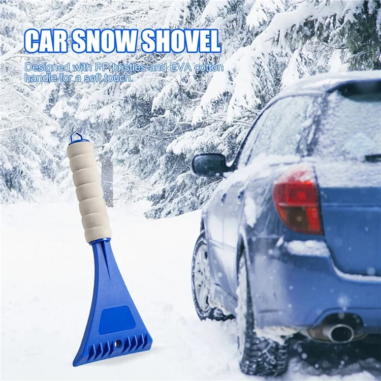 XC-LPF PP Snow Brush Ice Scraper with EVA Handle for Car SUV Truck Windshield - Blue