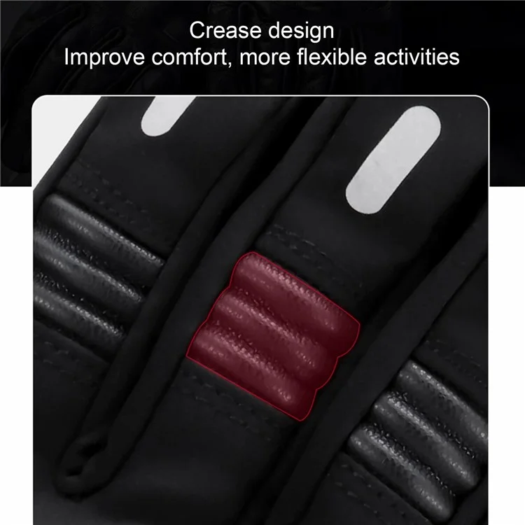BSDDP 1 Paar wasserdichte Sportradhandschuhe mit Touchscreen-Funktion und Wärmeschutz - Größe: L